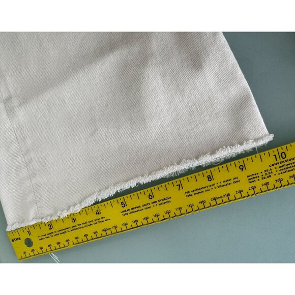 AG Adriano Goldschmied Farrah Boot Crop Jeans 32 High Rise Cream White Wide Leg - Picture 8 of 13